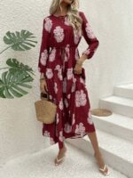 Rochie Lunga Hristina Grena cu Print Alb - imagine 4