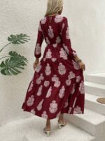Rochie Lunga Hristina Grena cu Print Alb - imagine 2