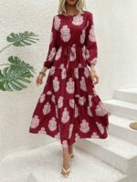 Rochie Lunga Hristina Grena cu Print Alb - imagine 3