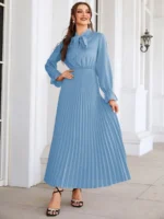 Rochie Lunga Priya Albastru Deschis - imagine 3