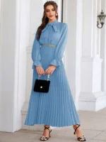 Rochie Lunga Priya Albastru Deschis - imagine 4