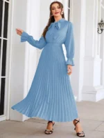 Rochie Lunga Priya Albastru Deschis - imagine 5