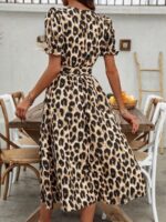 Rochie Midi Lineth Cu Print Leopard - imagine 2