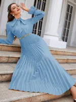 Rochie Lunga Priya Albastru Deschis