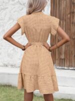 Rochie Scurta Milsa Portocalie Cu Buline Negre - imagine 2