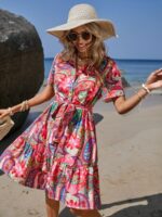 Rochie Scurta Dorothea Cu Model Floral Multicolor - imagine 3