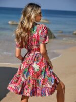 Rochie Scurta Dorothea Cu Model Floral Multicolor - imagine 2