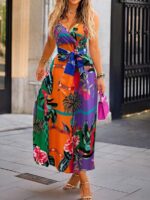 Rochie Lunga Gizela Cu Print Multicolor