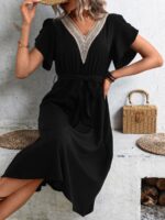 Rochie Midi Blanche Neagra Cu Cordon