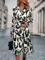 Rochie Midi Alfride Alba Cu Print Multicolor