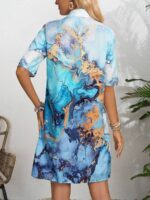 Rochie Scurta Vitoria Albastra Cu Guler - imagine 2