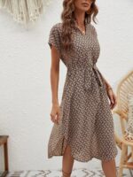 Rochie Midi Sonja Maro Deschis Cu Print Geometric Negru