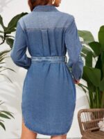 Rochie Scurta Sladana Din Denim - imagine 2