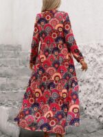 Rochie Lunga Mateea Cu Model Floral Multicolor - imagine 2