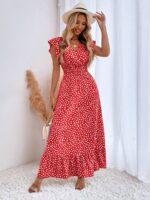 Rochie Lunga Natalia Rosie Cu Print Alb