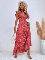 Rochie Lunga Natalia Rosie Cu Print Alb - imagine 3