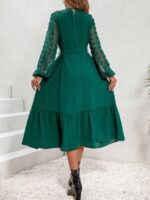 Rochie Midi Furiosa Verde Cu Cordon - imagine 2