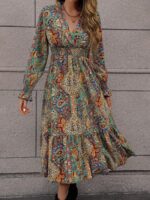 Rochie Midi Romy Cu Print Geometric Multicolor - imagine 5