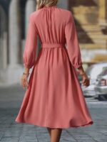Rochie Midi Edna Roz Pudra Cu Cordon - imagine 2