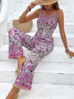 Salopeta Lunga Irene Alba Cu Model Floral Mov - imagine 3