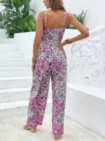 Salopeta Lunga Irene Alba Cu Model Floral Mov - imagine 2