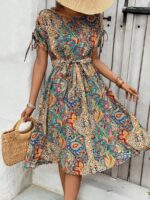 Rochie Midi Inge Cu Print Geometric Multicolor