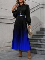 Rochie Lunga Jocasta Neagra cu Albastru - imagine 4