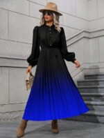 Rochie Lunga Jocasta Neagra cu Albastru
