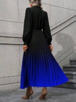 Rochie Lunga Jocasta Neagra cu Albastru - imagine 2