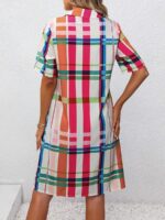 Rochie Scurta Ulrike Alba Cu Print Geometric Multicolor - imagine 2