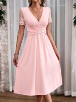 Rochie Midi Hidria Roz - imagine 3