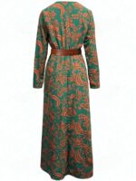 Rochie Lunga Shasha Verde Inflorata - imagine 2
