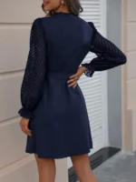 Rochie Scurta Siana Bleumarin Cu Cordon - imagine 2