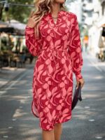 Rochie Midi Anelia Rosie Cu Print Roz