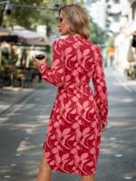 Rochie Midi Anelia Rosie Cu Print Roz - imagine 2