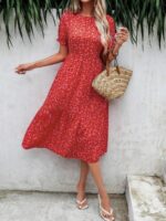Rochie Midi Jocelina Rosie Cu Model Floral Alb - imagine 3