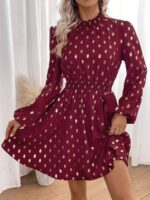 Rochie Scurta Alexis Grena cu Buline Aurii