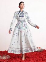 Rochie Midi Ayarti Alba cu Print Floral - imagine 3
