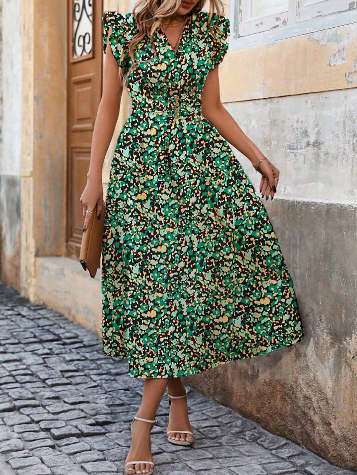 Rochie Midi Costina Verde - imagine 1