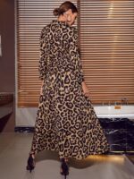 Rochie Lunga Elicea Cu Print Leopard - imagine 2