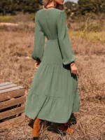 Rochie Lunga Alvrune Khaki - imagine 2