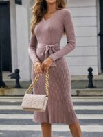 Rochie Midi Piripi Mov Cu Cordon