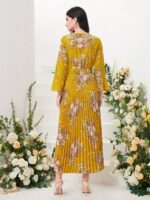 Rochie Lunga Fahima Galbena Inflorata - imagine 2
