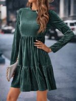 Rochie Scurta Edithe Verde Inchis - imagine 3