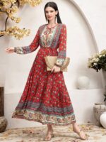 Rochie Lunga Livhild Rosie cu Print Floral Multicolor