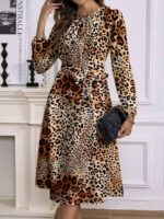 Rochie Midi Harsha Cu Print Animal - imagine 3