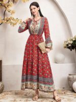 Rochie Lunga Livhild Rosie cu Print Floral Multicolor - imagine 3