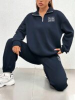 Trening Atalanta Bleumarin Format Din Bluza Si Pantalong Lung - imagine 3