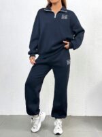 Trening Atalanta Bleumarin Format Din Bluza Si Pantalong Lung - imagine 4