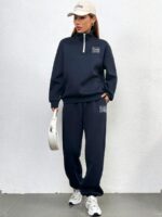 Trening Atalanta Bleumarin Format Din Bluza Si Pantalong Lung - imagine 5